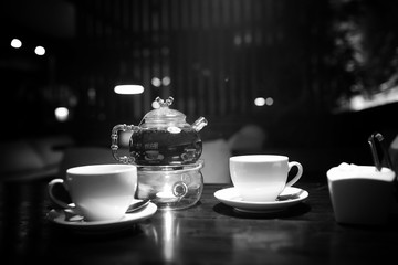 A table in a cafe objects