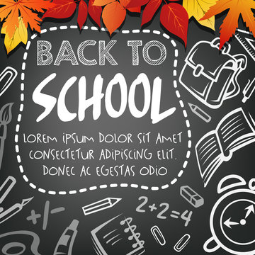 Back to School vector chalkboard study poster