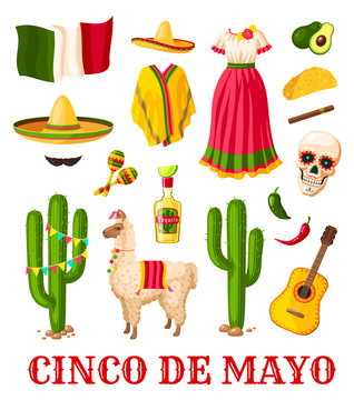 Cinco de Mayo mexican holiday celebration icon