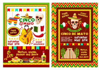 Obraz premium Mexican Cinco de Mayo party invitation banner