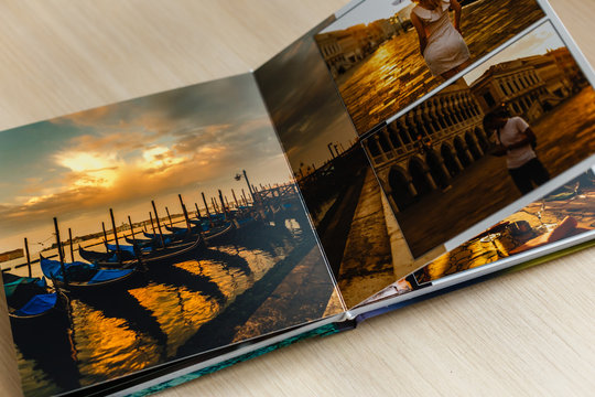Open book with venice image