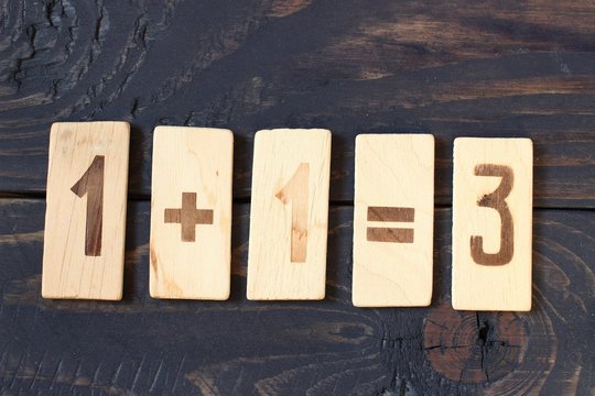 Old retro numbers 1+1+3
