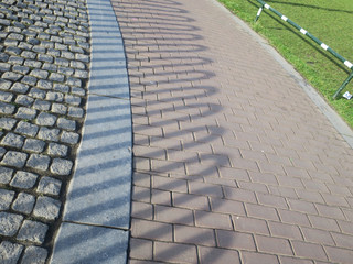 sidewalk with shadows