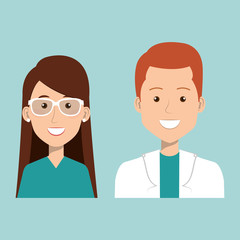Obraz premium group of medical staff characters vector illustration design