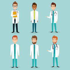 group of medical staff characters vector illustration design