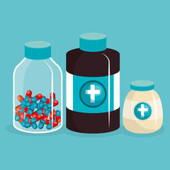 medical elements set icons vector illustration design