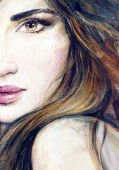schöne Frau. Modeillustration. Acrylgemälde © Anna Ismagilova