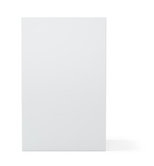 White package blank box. Isolated on white background with soft shadow. 3D illustration on studio light background