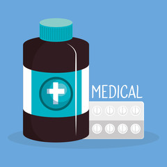 Obraz premium medical elements set icons vector illustration design