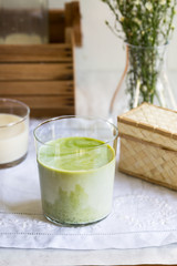 Matcha with homemade Soymilk