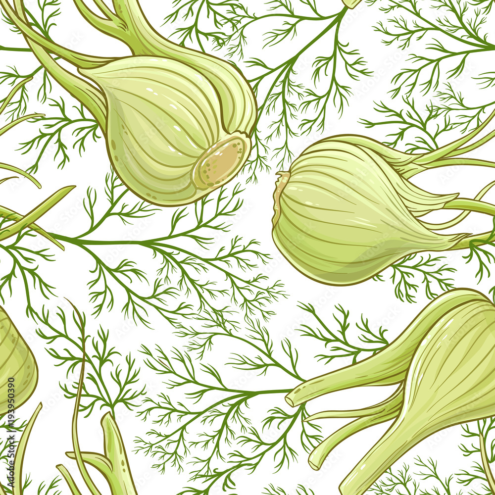 Sticker fennel vector pattern