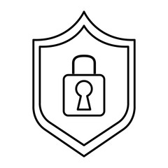 shield with safe secure padlock vector illustration design