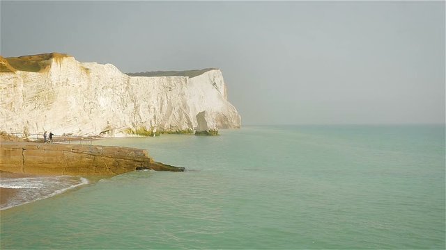Chalk cliffs of the South England coastline