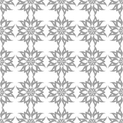White and gray floral seamless pattern
