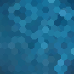 Obraz na płótnie Canvas Vector background with blue hexagons. Can be used in cover design, book design, website background. Vector illustration