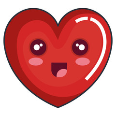 heart love romantic kawaii character vector illustration design