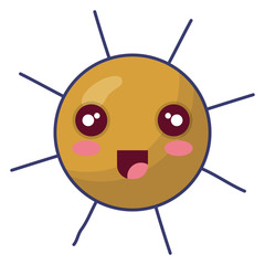 sun comic kawaii character vector illustration design