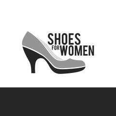 Vector icon of women's shoes. Logo for the shoe store.