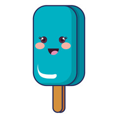 ice cream palette kawaii character vector illustration design