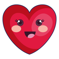 heart love romantic kawaii character vector illustration design