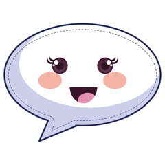 speech bubble message kawaii character vector illustration design