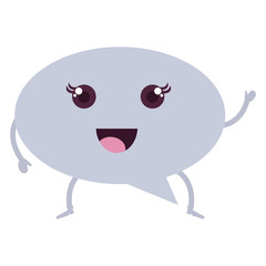 speech bubble message kawaii character vector illustration design