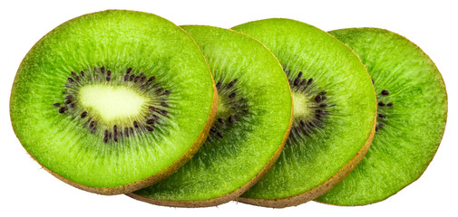 Fototapeta premium Slice of kiwi isolated on white background
