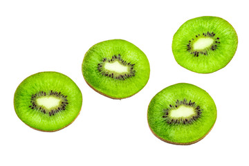 Fototapeta premium Slice of kiwi isolated on white background