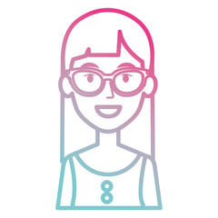 Fototapeta premium beautiful woman with glasses avatar character vector illustration design