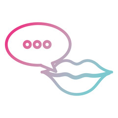 woman lips sensuality with speech bubble vector illustration design