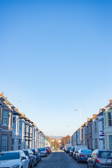 Typical English residential street.