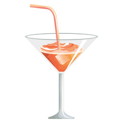 tropical cocktail in cup vector illustration design