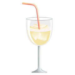 tropical cocktail in cup vector illustration design