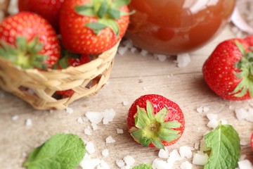 Fresh strawberry with juice