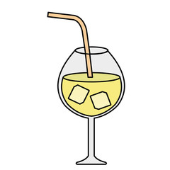 tropical cocktail in cup vector illustration design