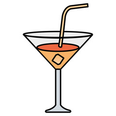 tropical cocktail in cup vector illustration design