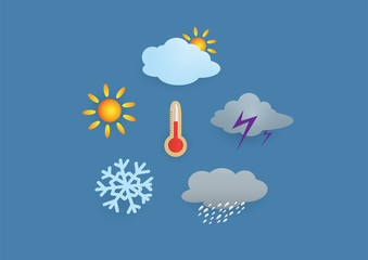 thermometer and weather icons