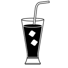 tropical cocktail in glass vector illustration design