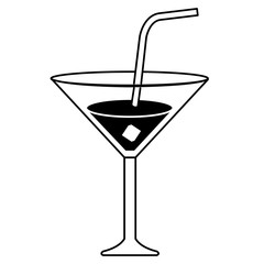 tropical cocktail in cup vector illustration design