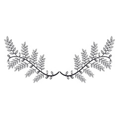 leafs crown decorative icon vector illustration design