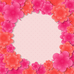 Background with beautiful flowers. Concept of a card for Women's Day and Mother's Day. Vector.