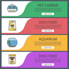 Pets supply web banner templates set