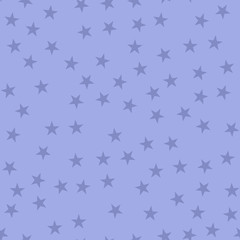 Light stars seamless pattern on purple background. Pretty endless random scattered light stars festive pattern. Modern creative chaotic decor. Vector abstract illustration.