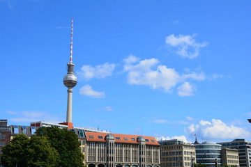 Naklejka premium Berlin Tv tower view. Germany. Cityscape.