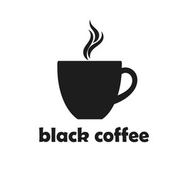 Black coffee cup icon
