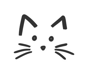Cute cat face icon