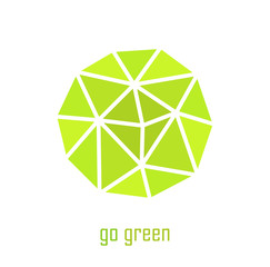 Green spherical symbol