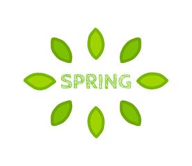 Spring doodle leaves symbo