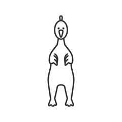Rubber chicken linear icon
