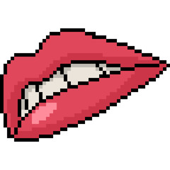 Fototapeta premium vector pixel art lip